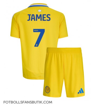 Leeds United Daniel James #7 Replika Bortatröja Barn 2024-25 Kortärmad (+ Korta byxor)